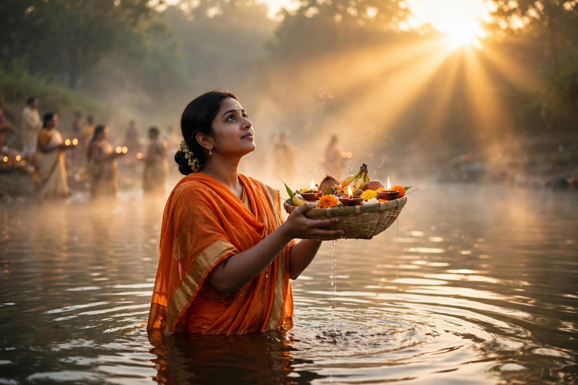 Chhath Puja Sunrise Arghya Photo example