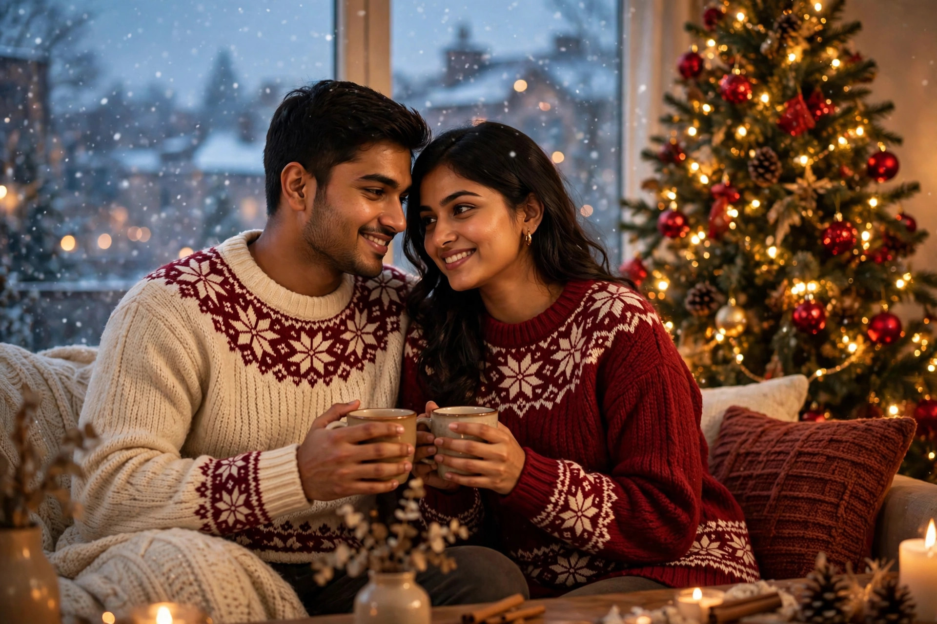 Christmas Cozy Couple Photo example