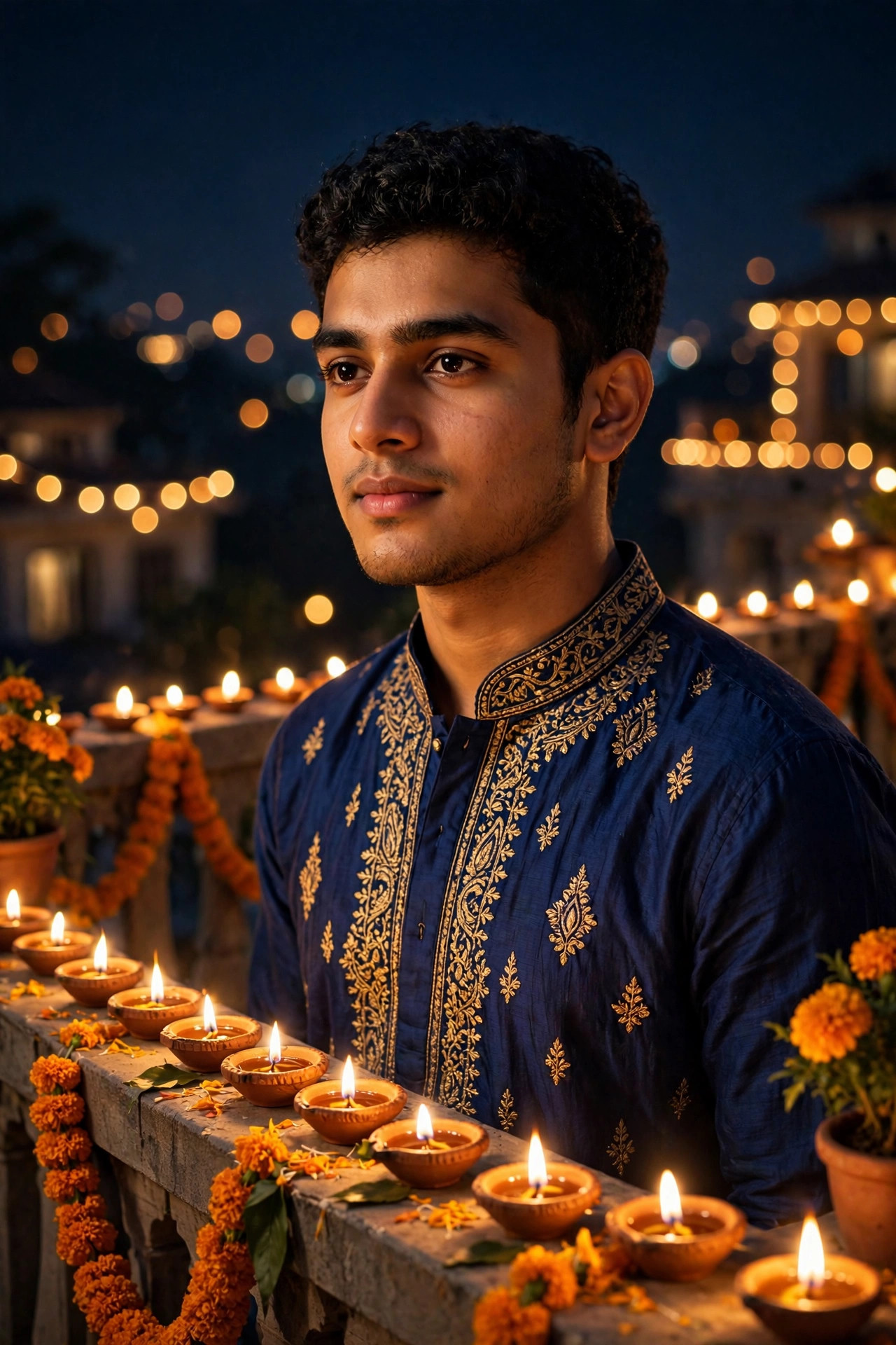 Diwali AI Photo Prompt for Boys example