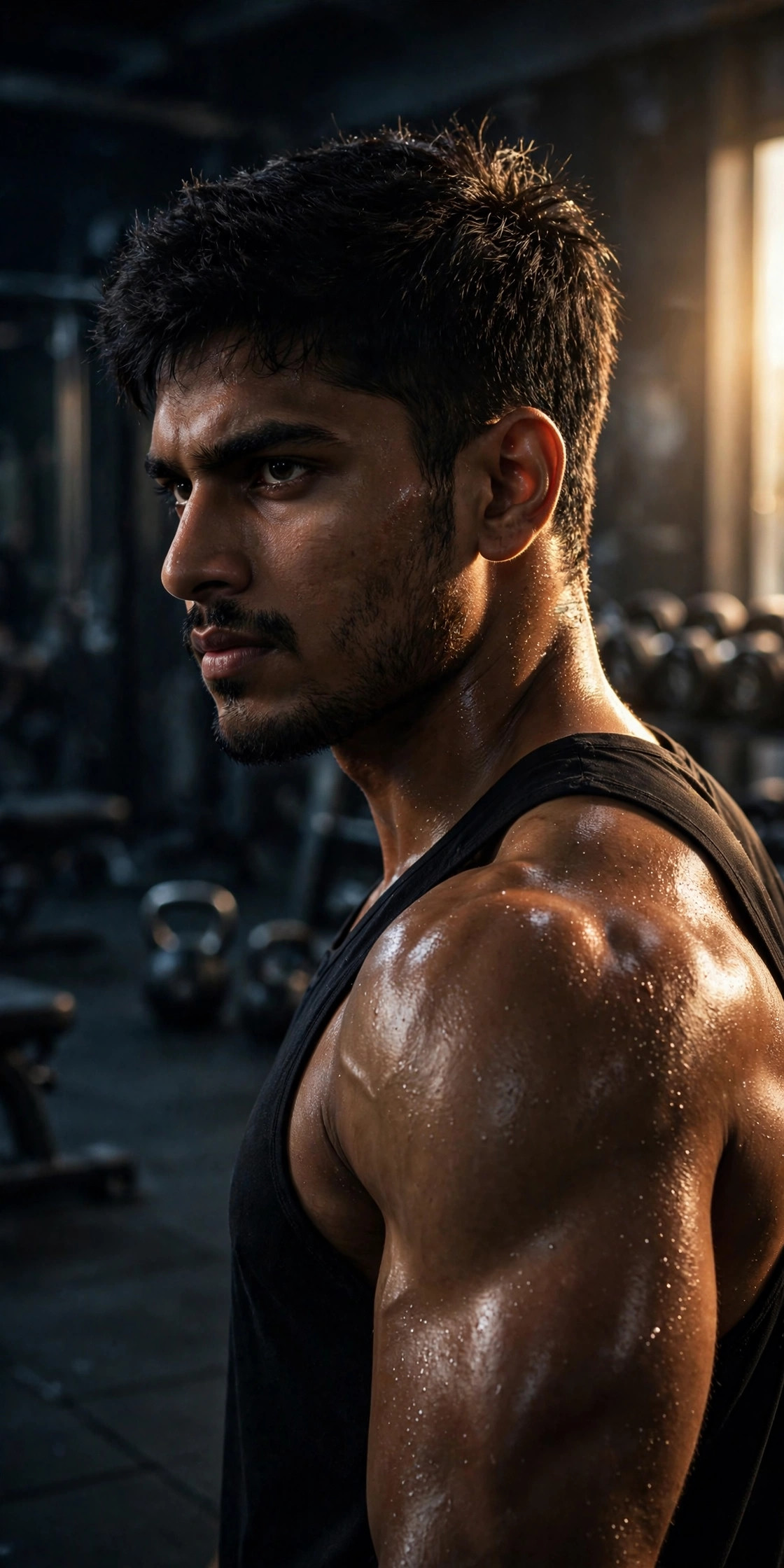 Gym transformation athletic portrait example output