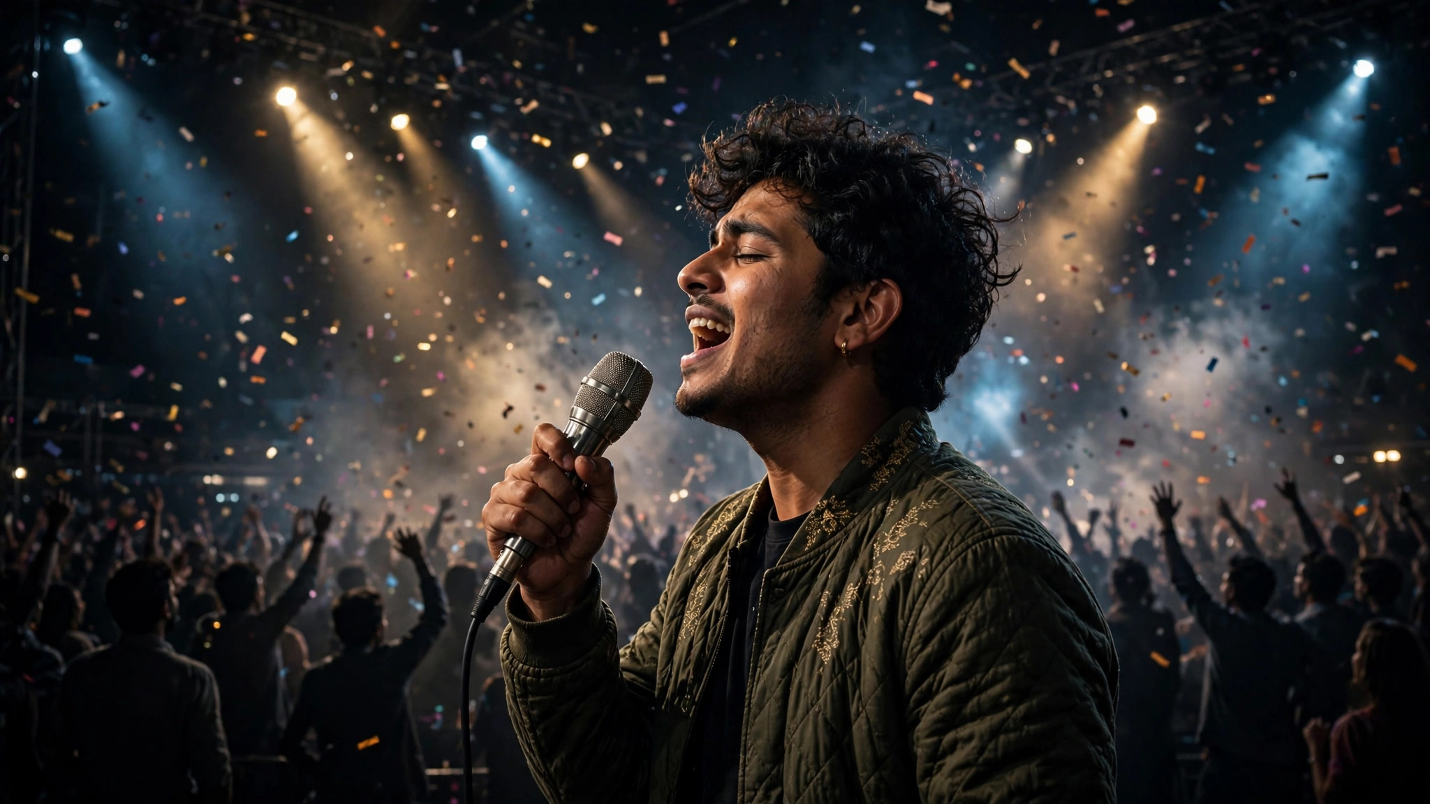 Shayari talking video concert stage example