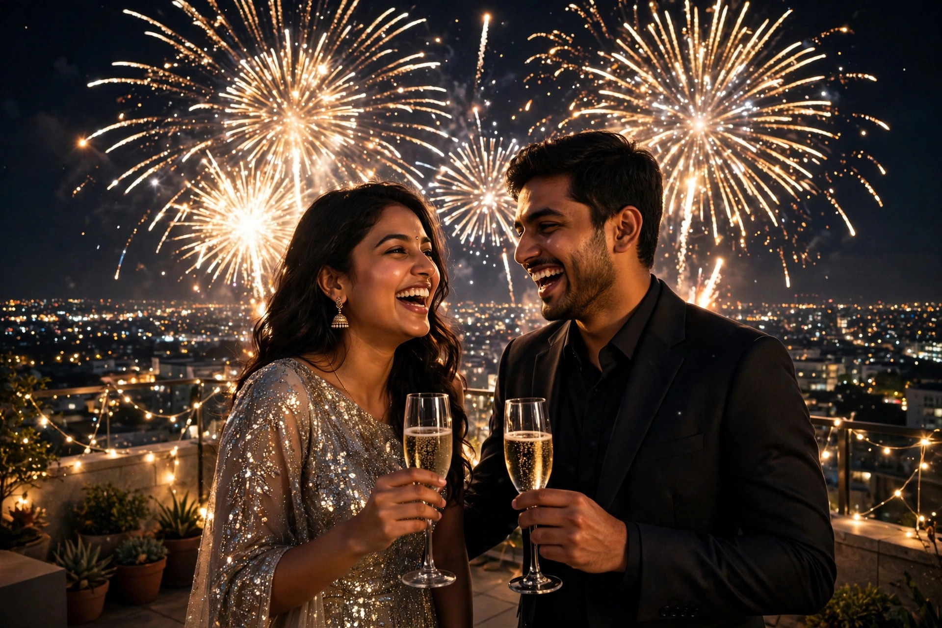 New Year Midnight Couple Photo example